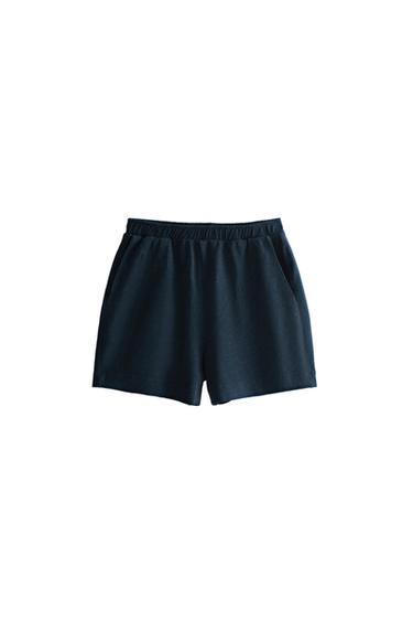Zara COTTON SHORTS - 藍色
