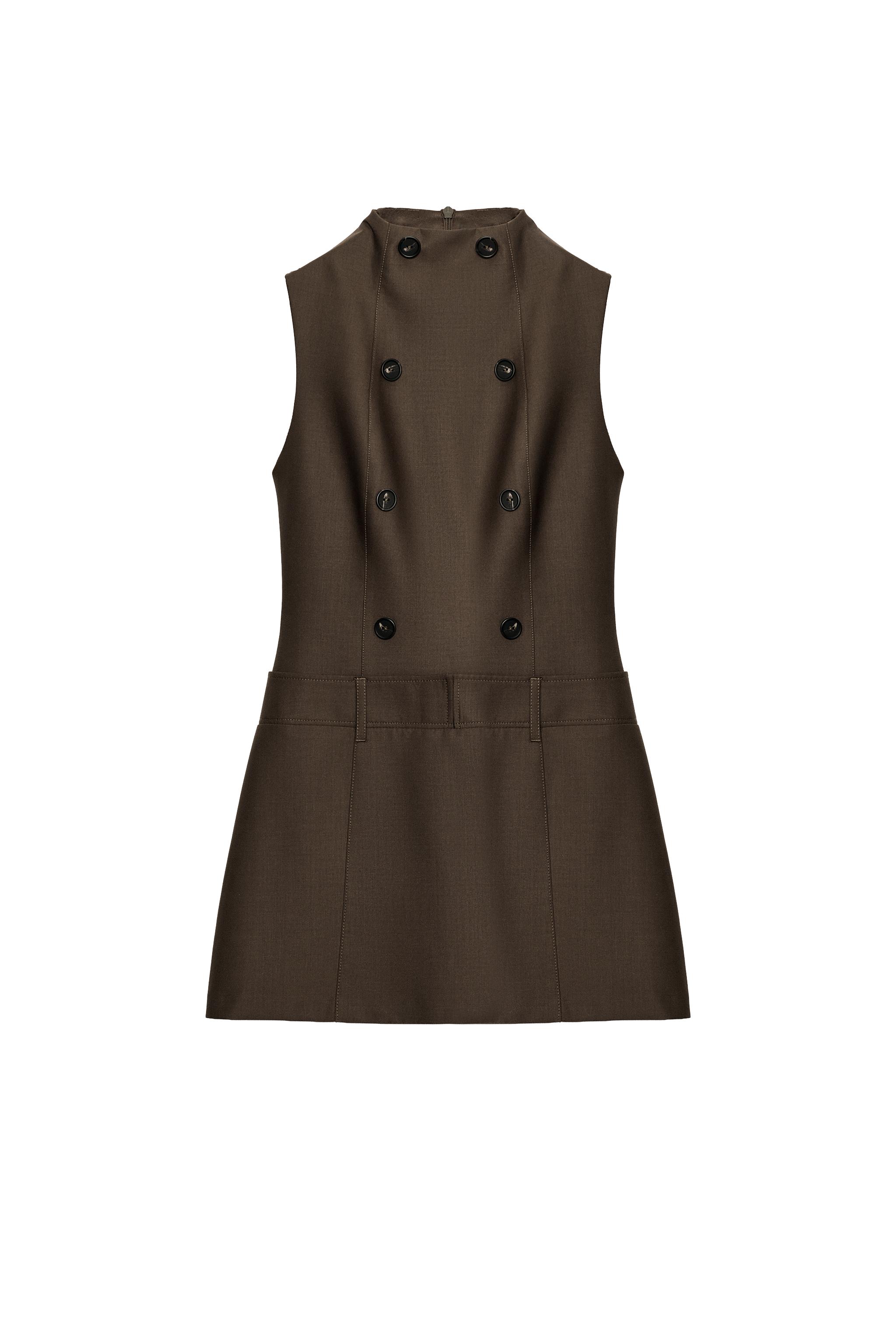 VESTIDO CUELLO SUBIDO BOTONES