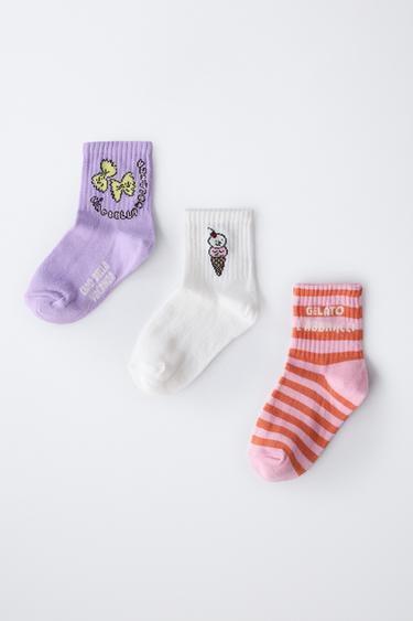 3-PACK OF ICE CREAM AND STRIPE PRINT SOCKS - Pink by Zara - Image 3