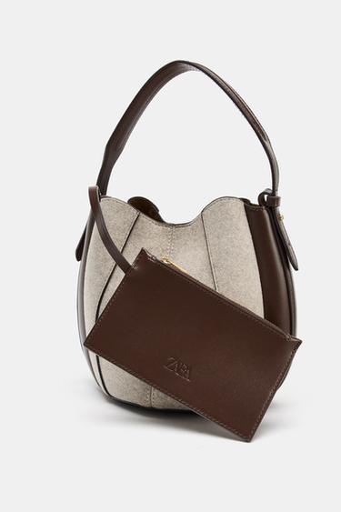 SACA PESPUNTES TEJIDO - Crudo de Zara