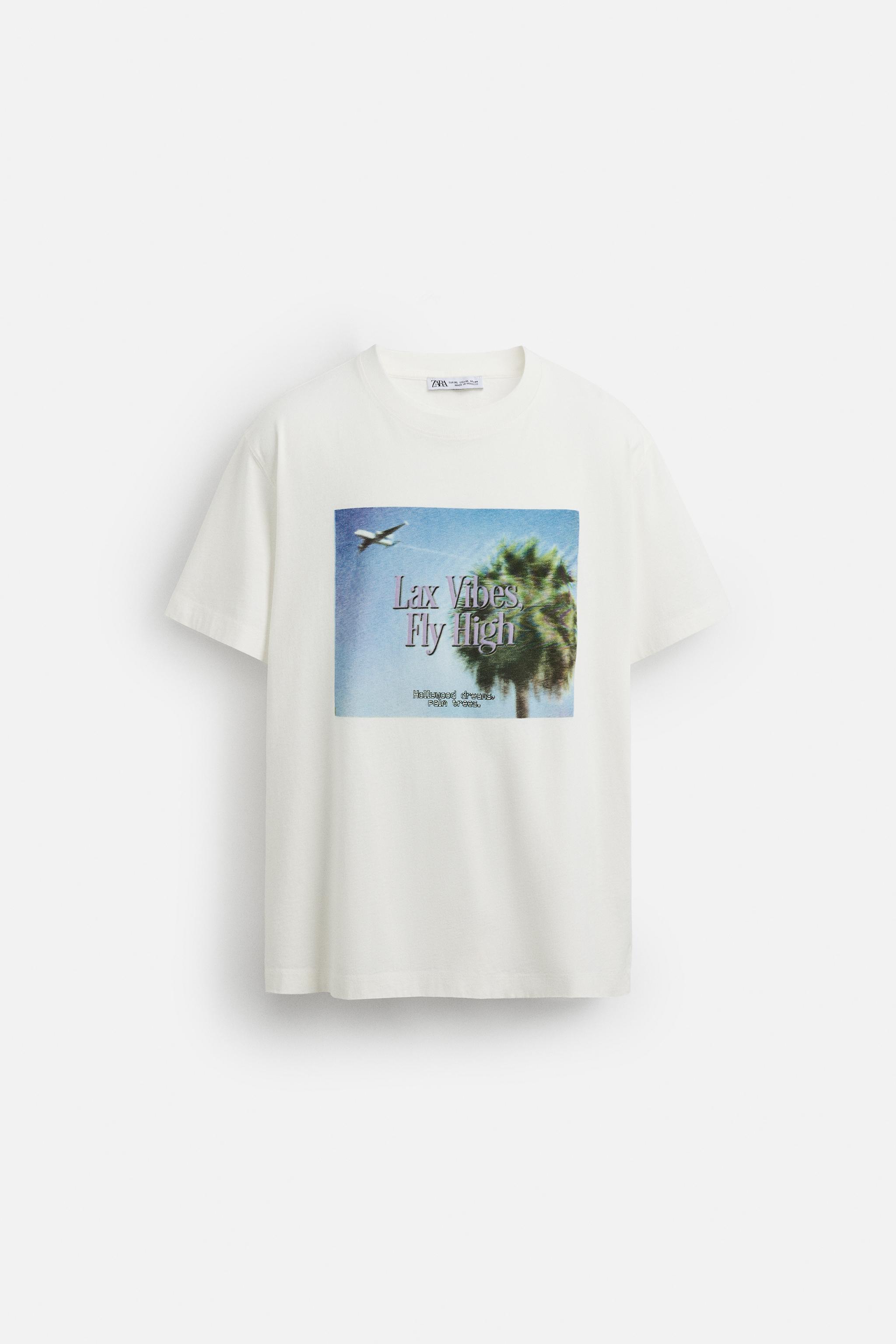 フォトグラフィックプリントTシャツ - オフホワイト | ZARA