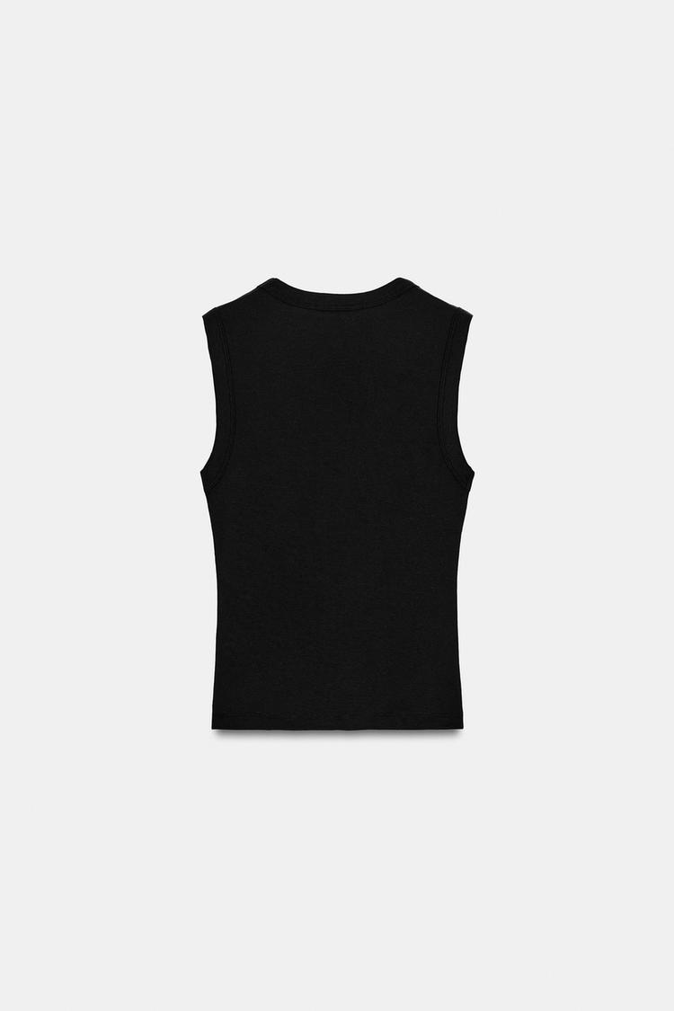 CAMISETA DE ALGODÓN CON ESCOTE EN V 3