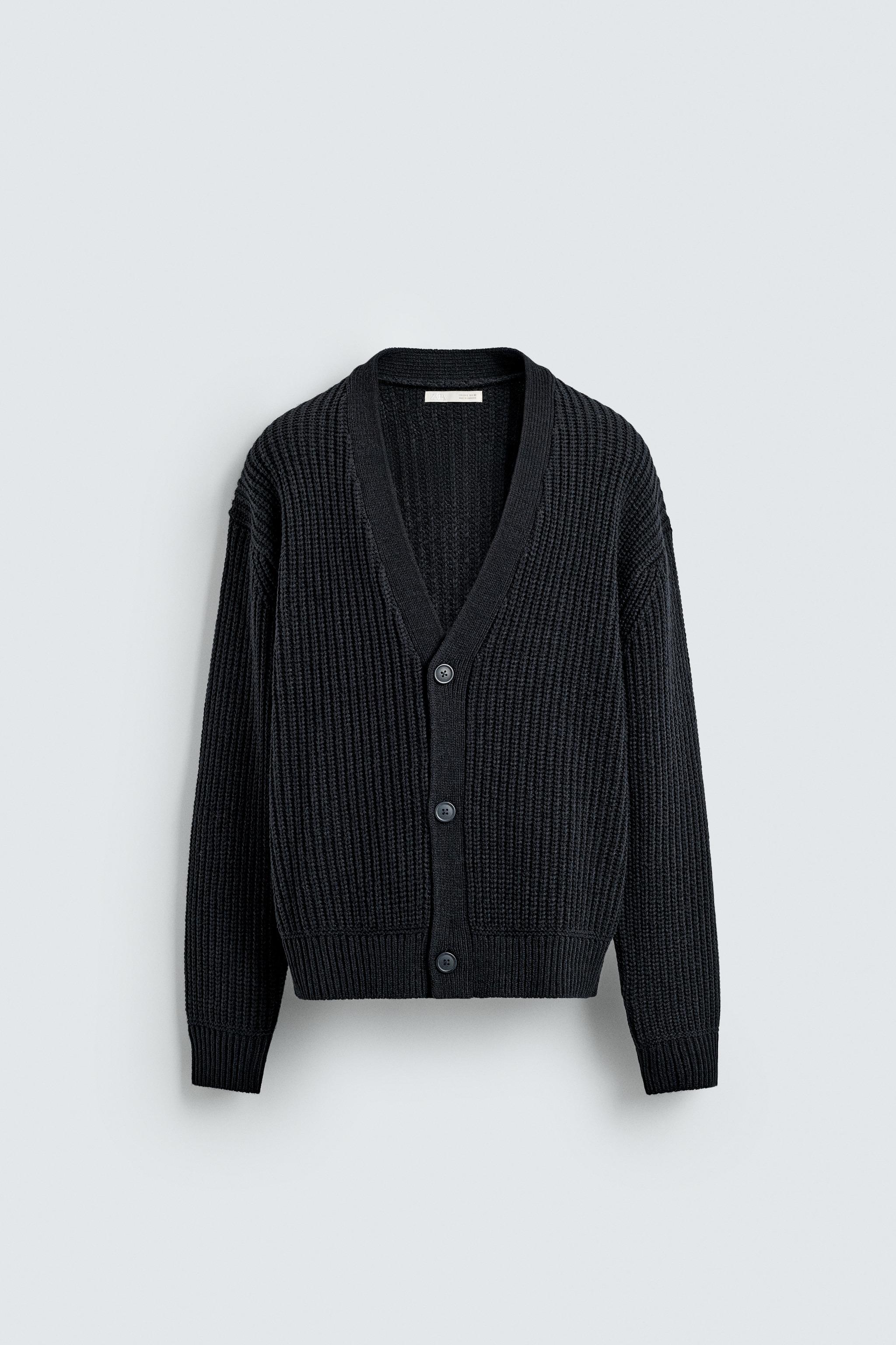 ZARA メンズ コーデュロイカーディガン 黒 Men\u0027s Cardigans | ZARA