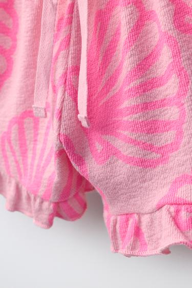 FLUORESCENT SHELL PRINT BERMUDA SHORTS - Neon pink by Zara - Image 3