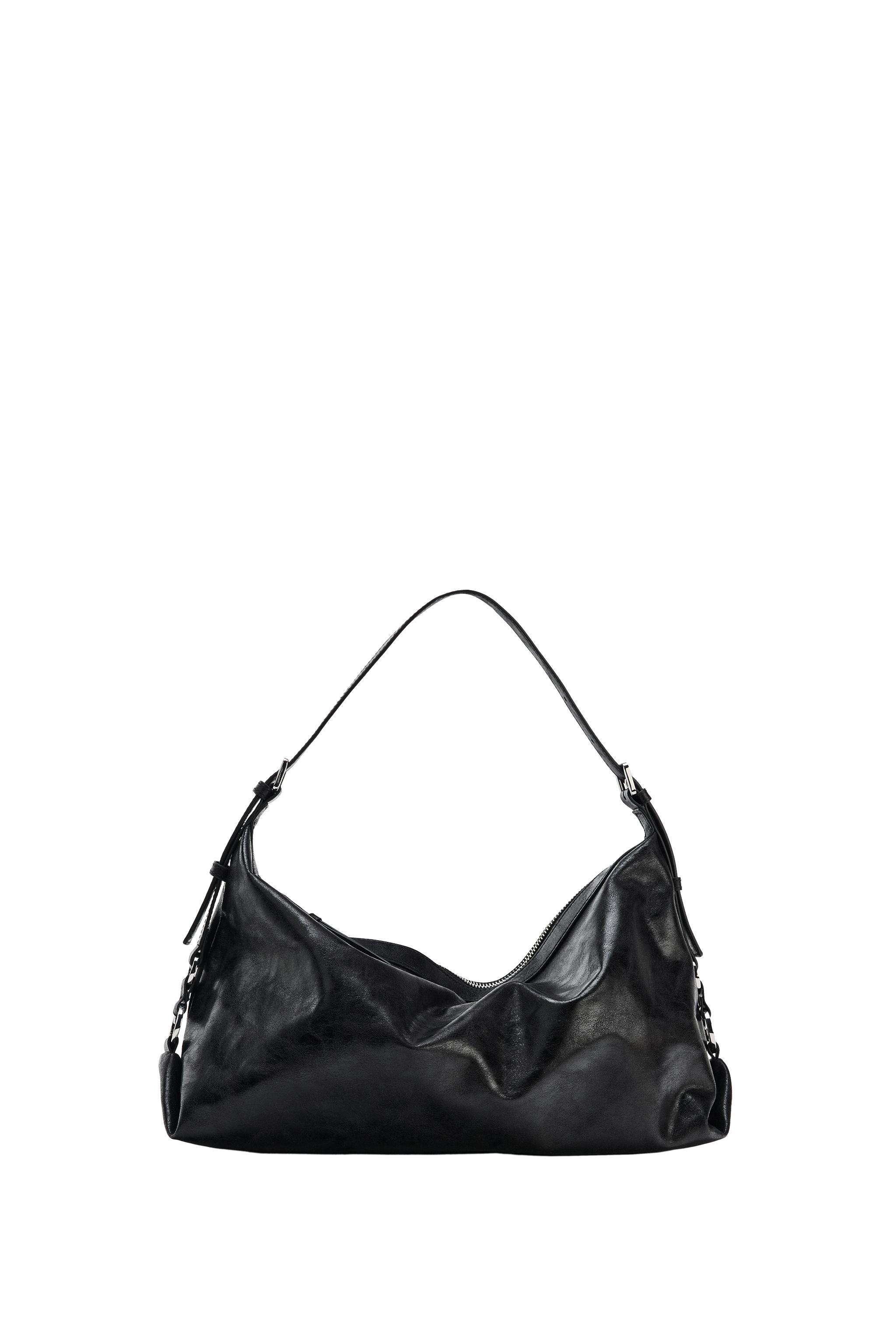 METALLIC BUCKLE SHOULDER BAG