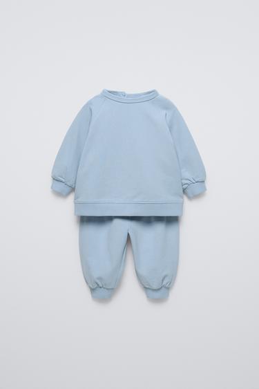 SWEATSHIRT AND JOGGERS SET - Light blue by Zara