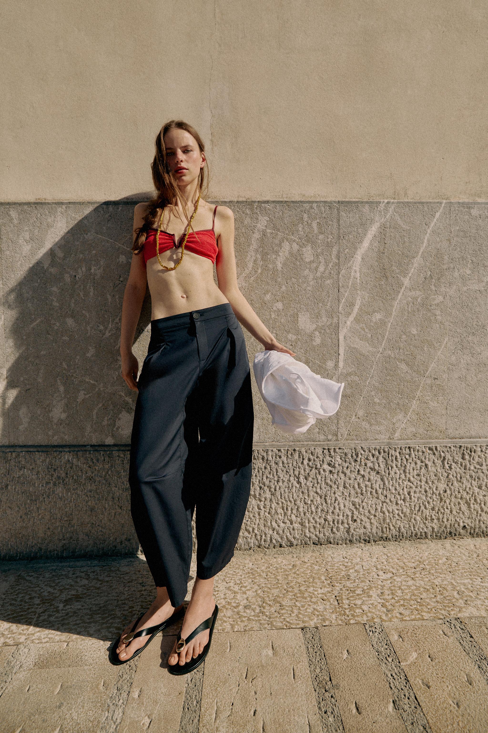 Женские брюки Zara POPLIN BARREL PANTS