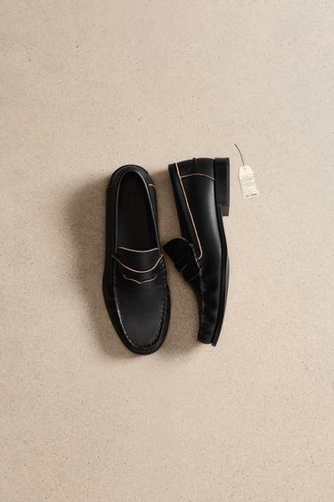 MOCASSINS DE PELE EDIÇÃO LIMITADA - Preto da Zara