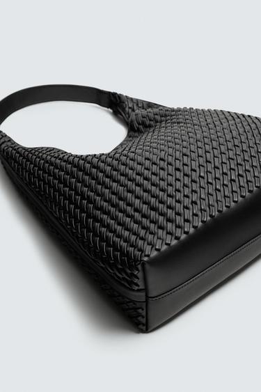 SAC SHOPPER TRESSÉ - Noir de Zara - Image 4