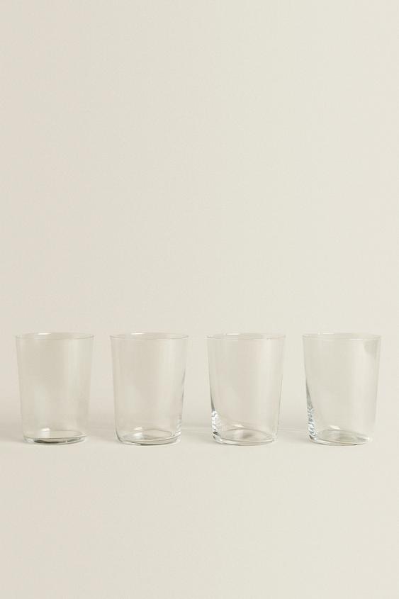 Zara Home, SET OF TALL GLASS TUMBLERS (SET OF 4)