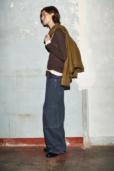 JEAN TRF BAGGY BALLOON POCHES - Bleu encre de Zara - Image 3