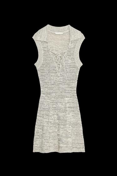 SHORT DRESS WITH TIES - Light beige by Zara - Image 0