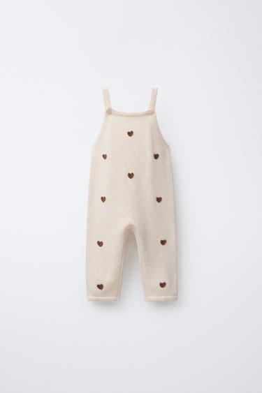 HEART KNIT DUNGAREES - Mid-ecru by Zara - Image 0