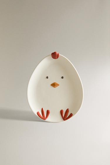 KIDS’ HEN PORCELAIN PLATE - Multicoloured by Zara