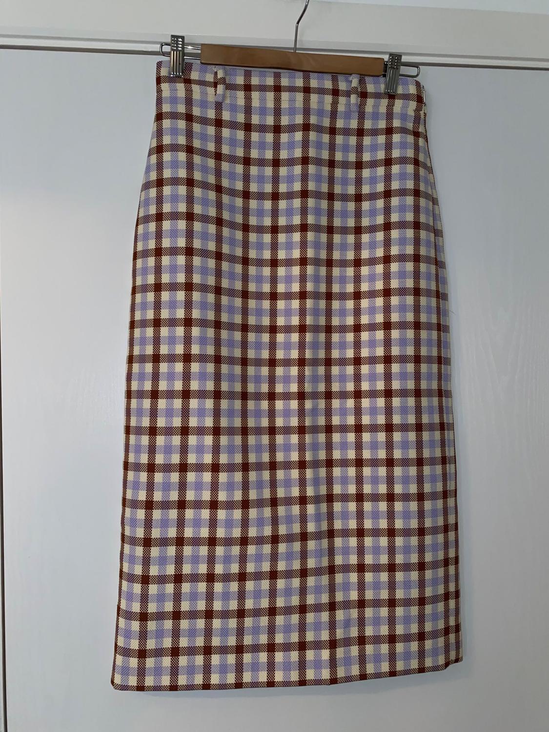 CHECK PENCIL SKIRT