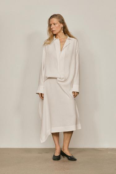 Zara Flowing midi pareo skirt - LIMITED EDITION - White - Image 0