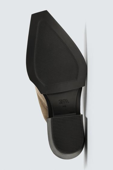 SABOTS EN CUIR - Gris de Zara - Image 6