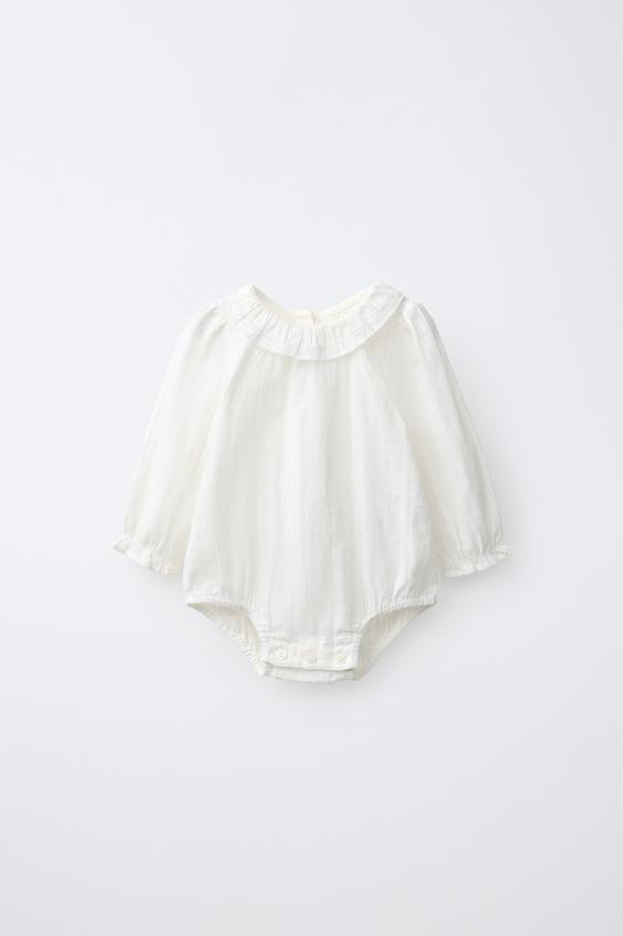 HEMSTITCH BODYSUIT - Ecru by Zara - Image 0