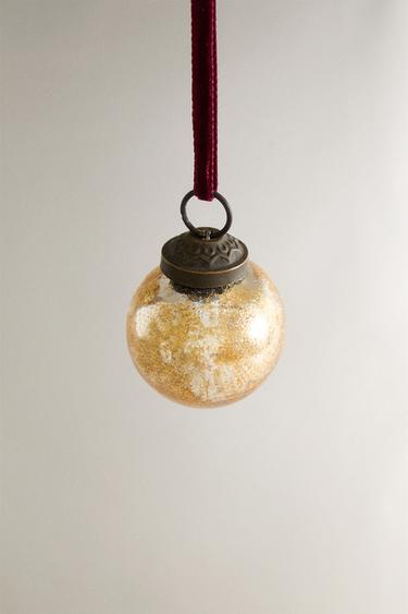 SET OF MINI BAUBLE CHRISTMAS TREE DECORATIONS (SET OF 3) - Golden by Zara - Image 1
