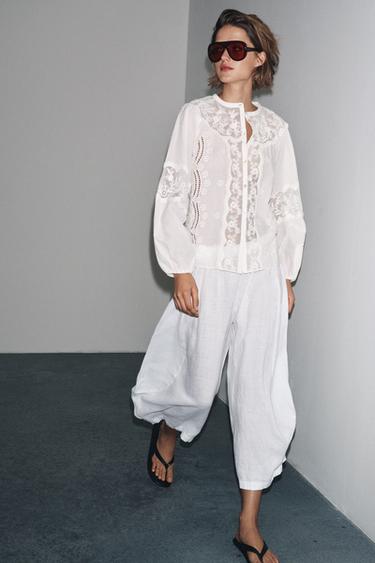 ZW COLLECTION EMBROIDERED SHIRT - Blanc de Zara - Image 5