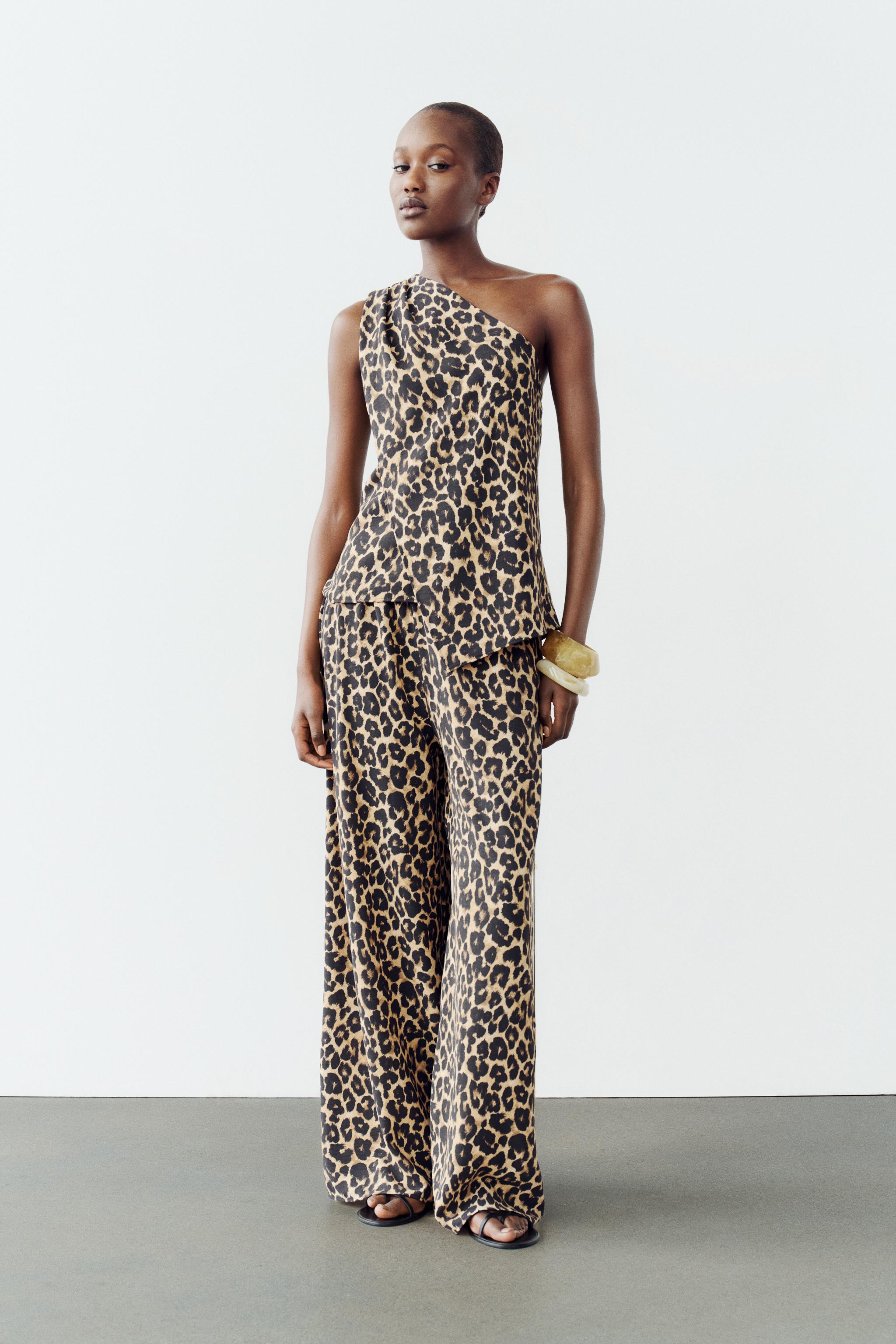 Animal print jumpsuit zara online