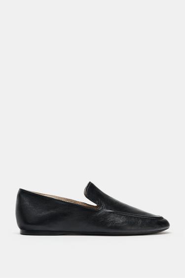 ZAPATO PLANO PIEL - Negro de Zara