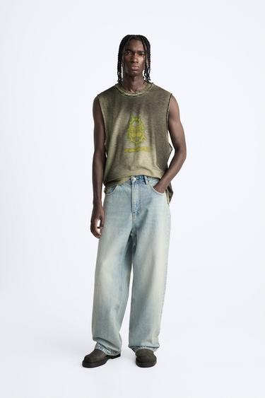 CAMISETA TANK ESTAMPADO COMBINADO - Amarillo de Zara - Imagen 0