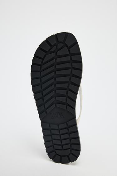 SANDALES EN CUIR SEMELLE ÉLASTIQUE - blanc de Zara - Image 5