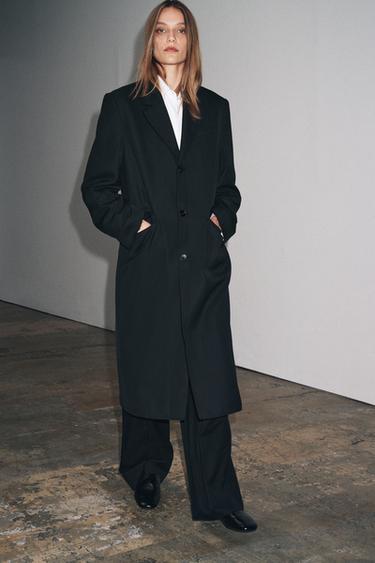 OVERSIZED FROCK COAT ZW COLLECTION - Black by Zara