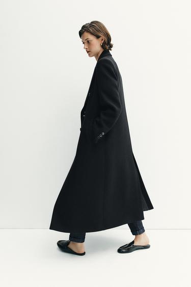 ZW COLLECTION WOOL BLEND COAT - Black by Zara