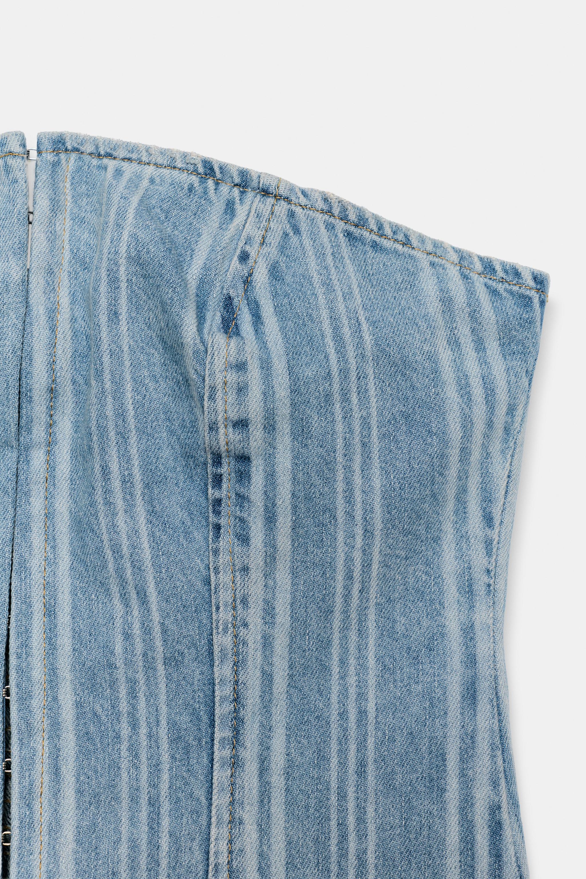Z1975 ÇİZGİLİ DENIM TOP - Görsel 7