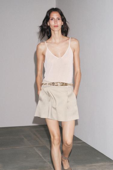 KNITTED STRAPPY TOP - Ecru by Zara - Image 0