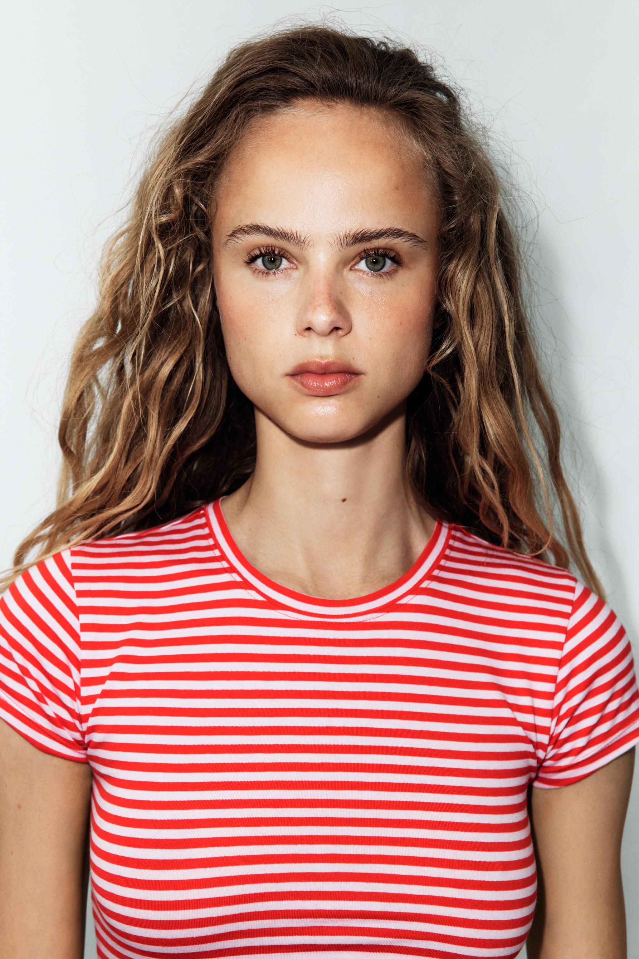 STRIPED SHORT DRESS — striped