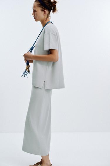 TOP OVERSIZE EN MAILLE UNIE - Gris perle de Zara - Image 2