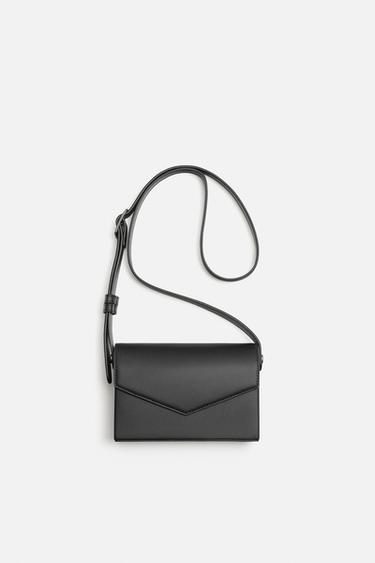 Zara CROSSBODY BAG WITH FLAP - Black