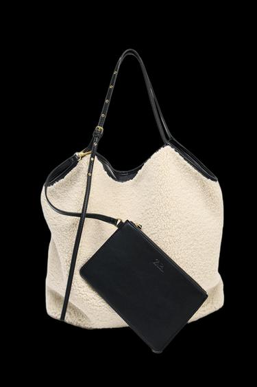Zara REVERSIBLE SHOPPER BAG - Black