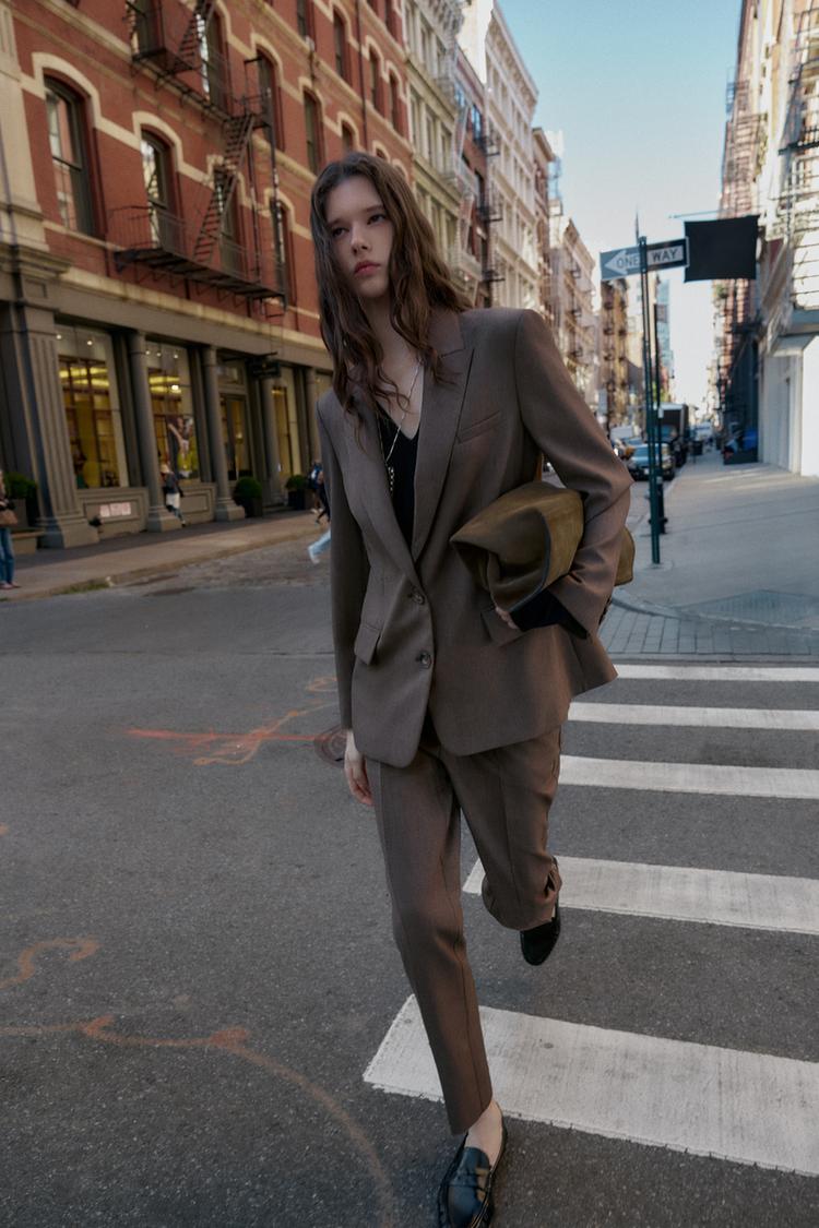 BLAZER WITH BACK VENT Brown ZARA United States