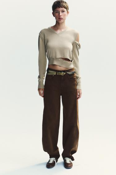 AFNEEMBARE TRICOT TRUI MET KNOPEN - Beige van Zara - Afbeelding 0