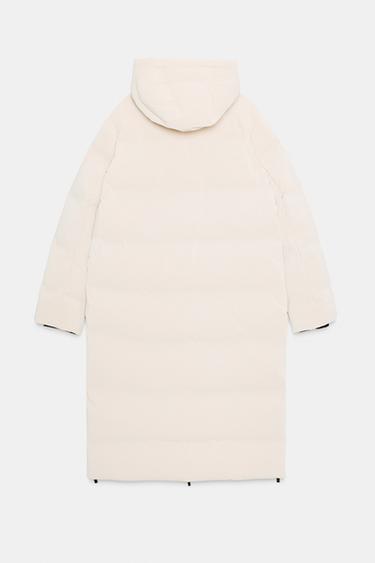 ANORAK LONG EFFET GOMME COUPE-VENT À CAPUCHE - Beige clair de Zara - Image 10