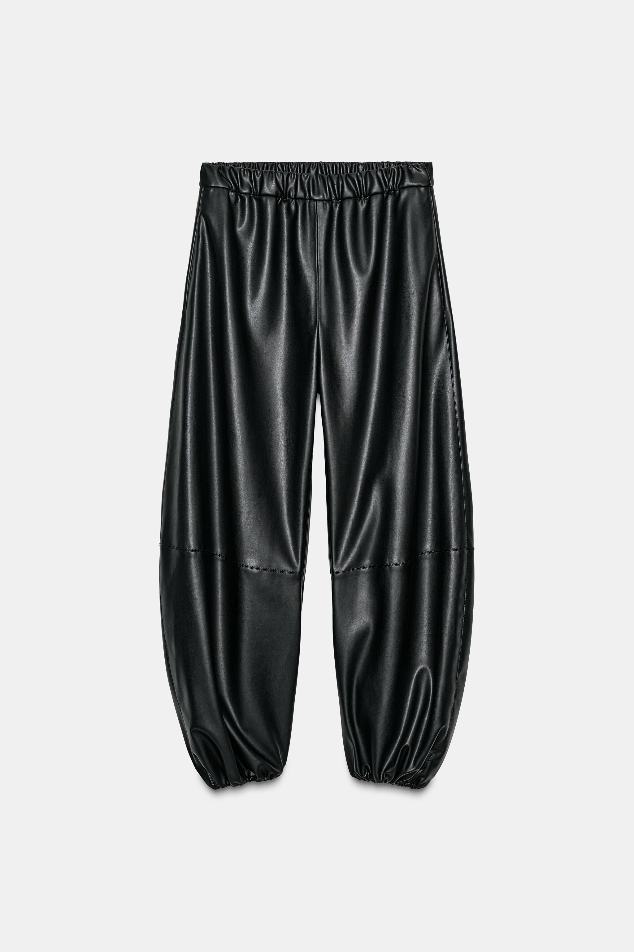 23ss fcrb「SYNTHETIC LEATHER PANTS ZW COLLECTION FAUX LEATHER BALLOON PANTS - Black | ZARA Canada