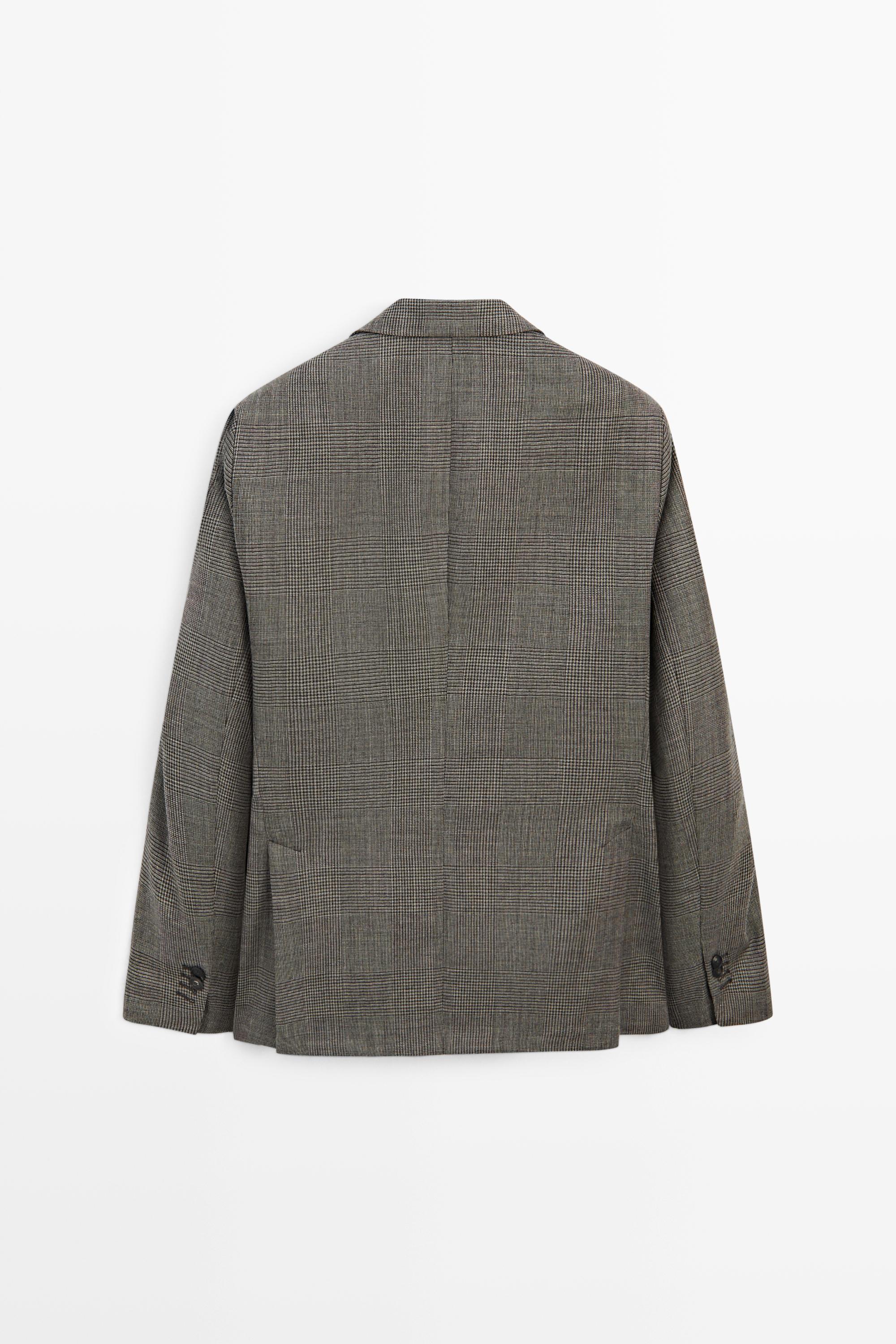 Blazer tailored en laine à carreaux