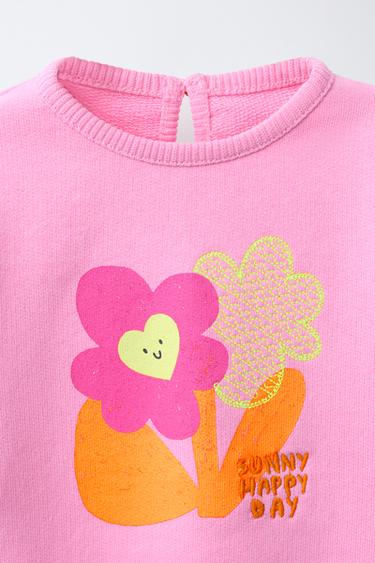 FLORAL PRINT SWEATSHIRT - Pink by Zara - Image 2