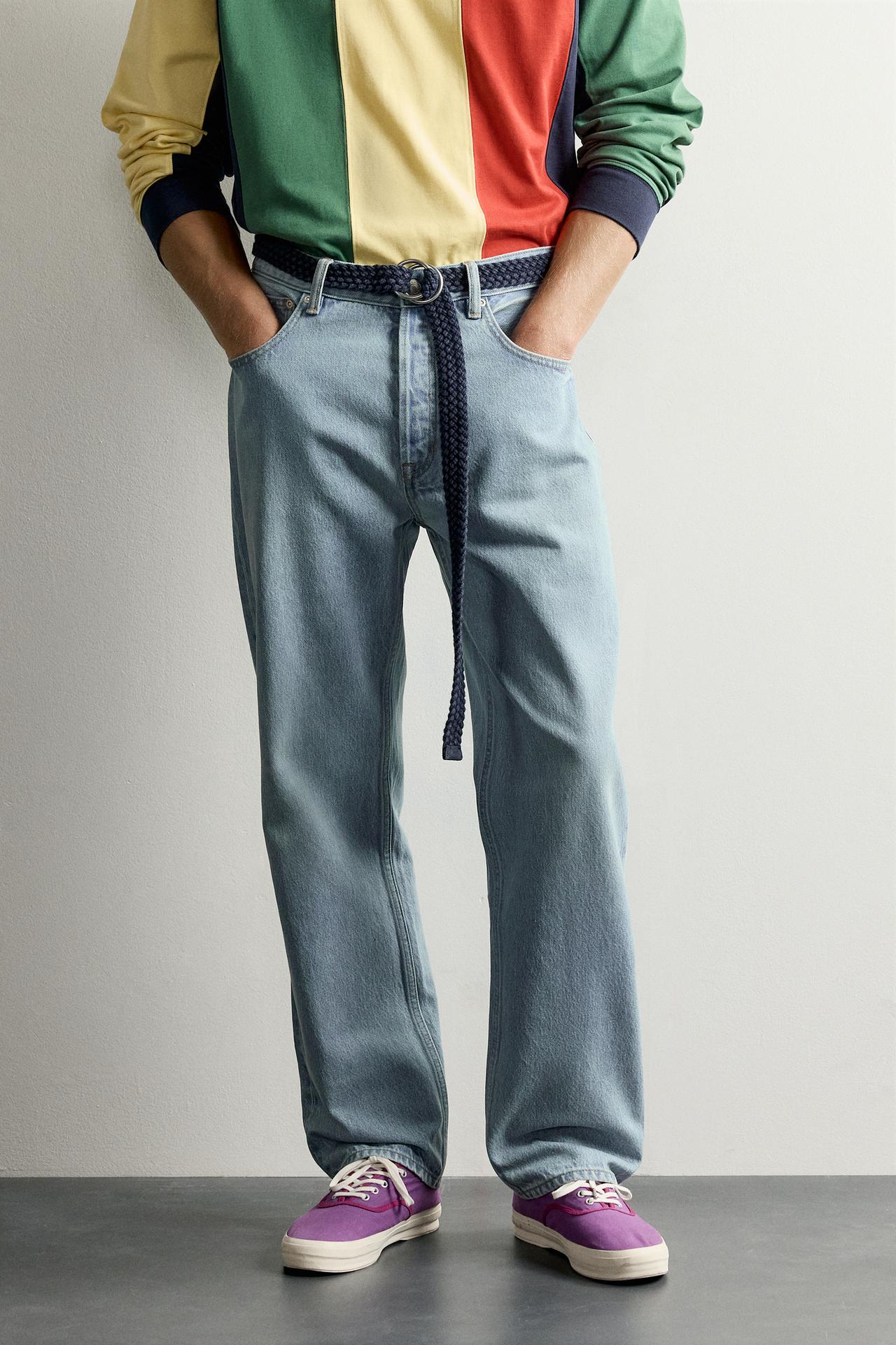 FRUIT OF THE LOOM™ STRAIGHT FIT JEANS — Light blue