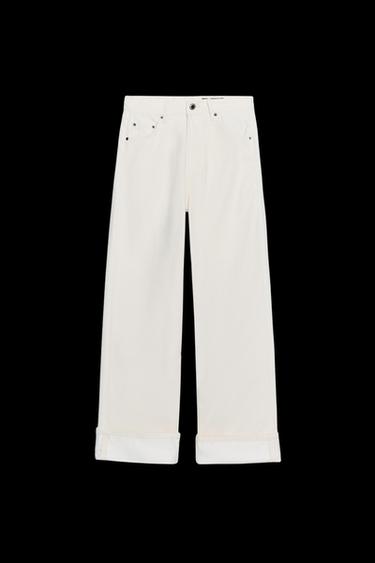 ZW COLLECTION BAGGY LOW-RISE JEANS - Ecru by Zara