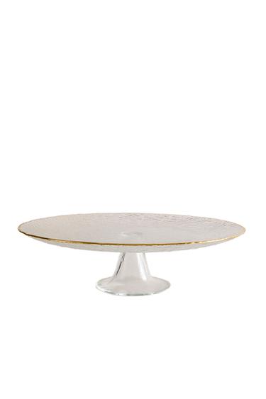 RAISED GLASS SERVING DISH WITH GOLD RIM - 990 by Zara
