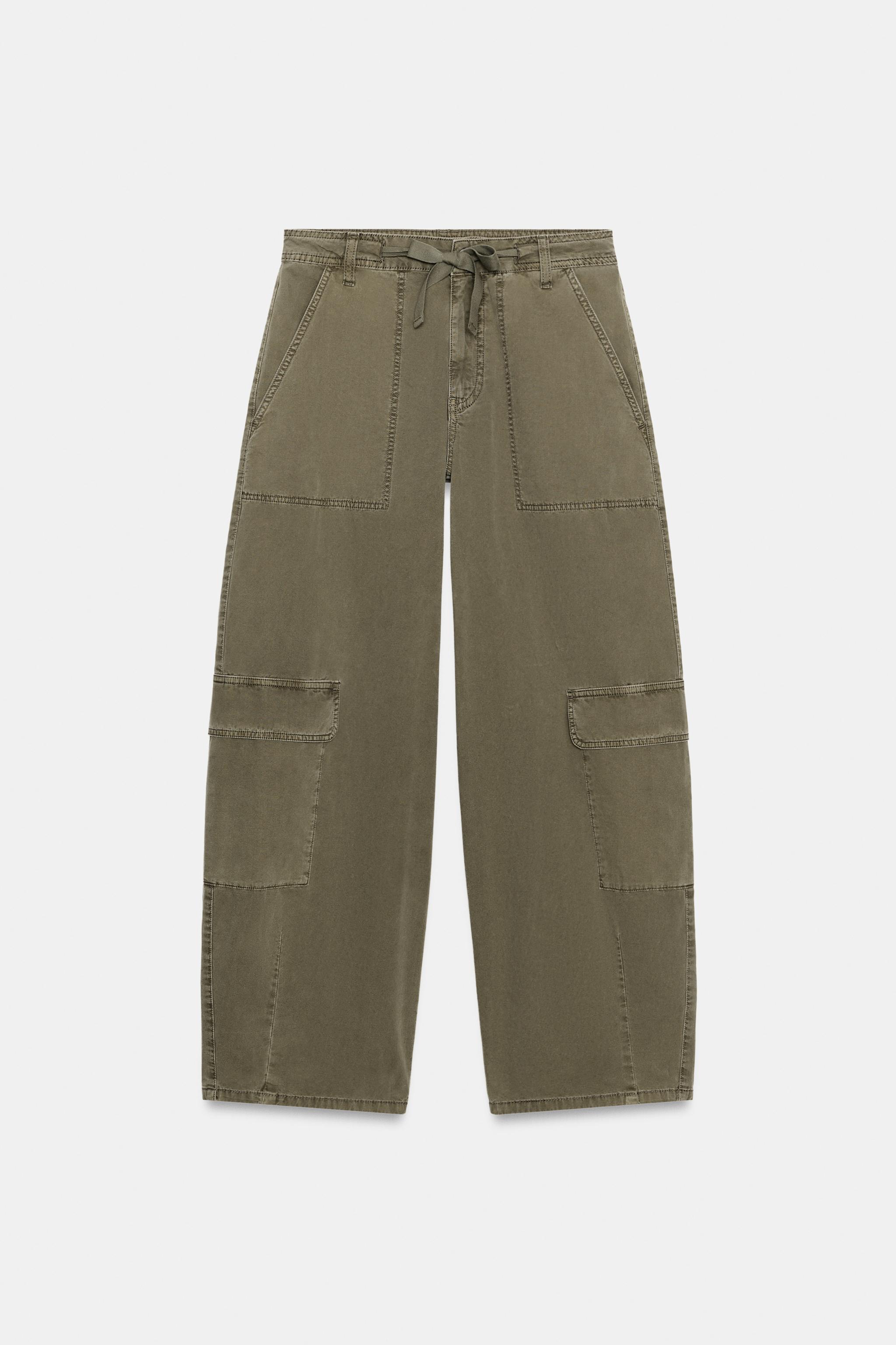 OVERSIZED CARGO PANTS - Dark khaki | ZARA United States