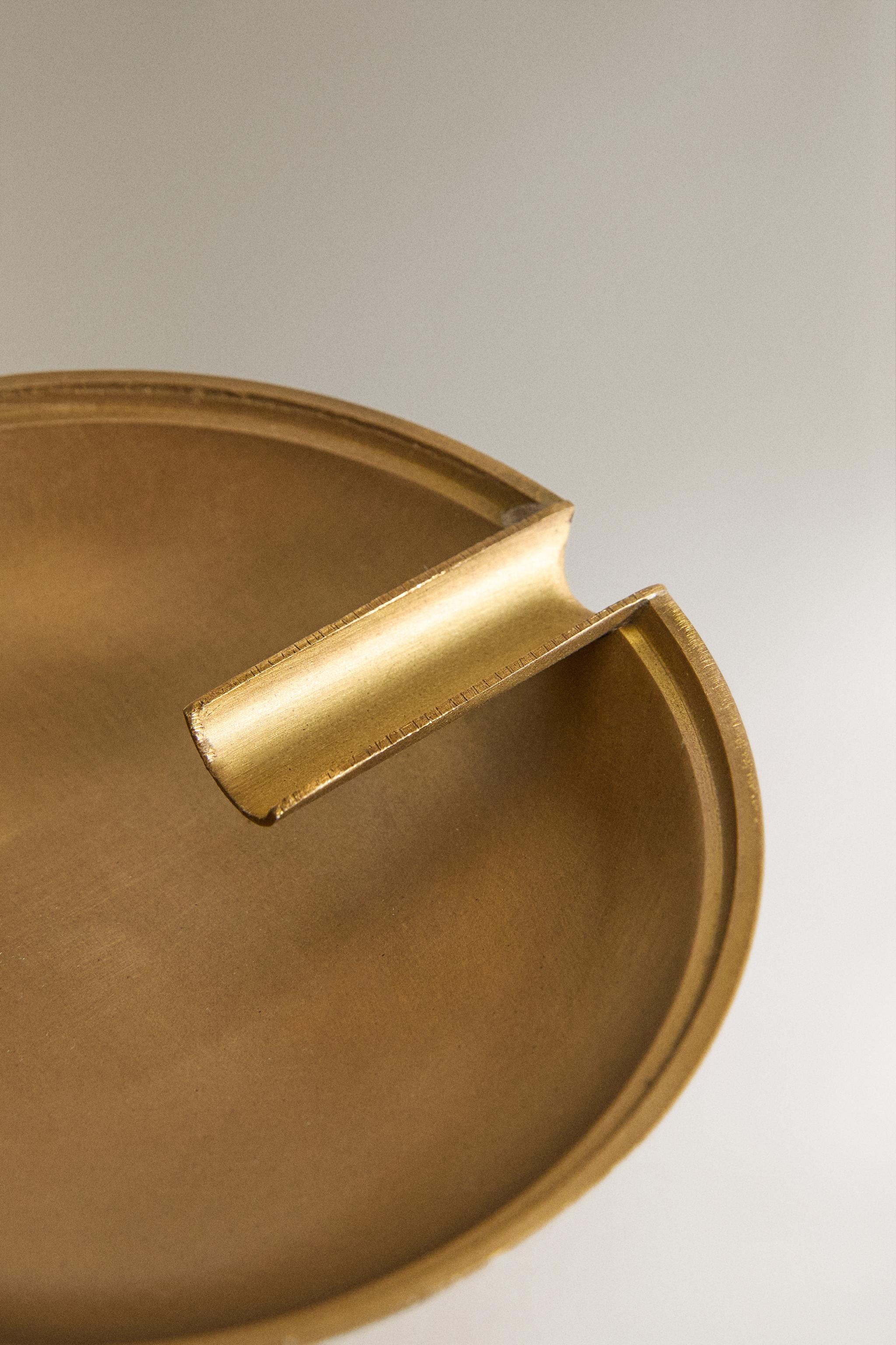 LACQUERED BRASS ASHTRAY