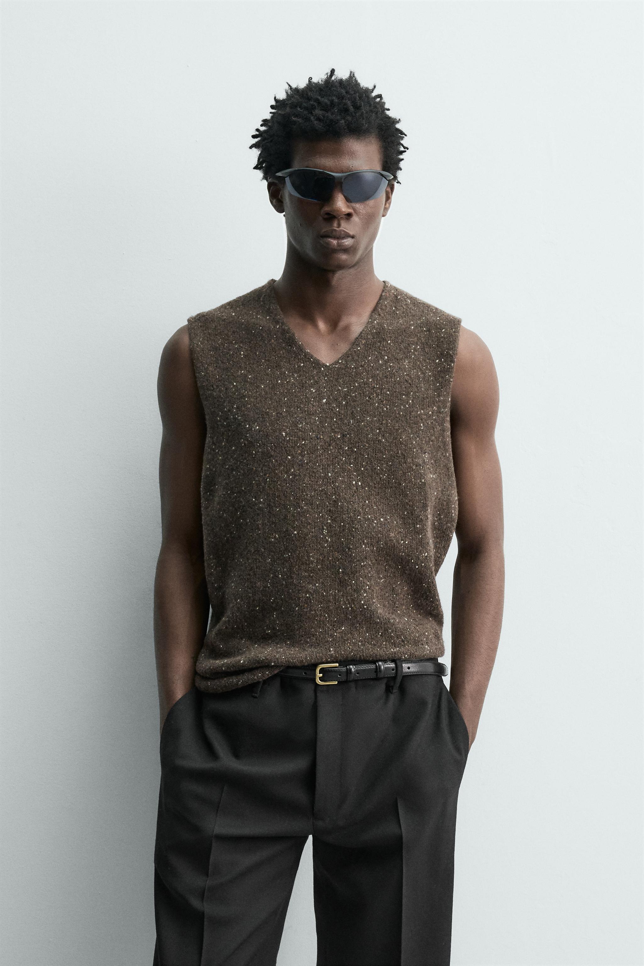 ORIGINS FLECKED KNIT VEST - Beige | ZARA United States