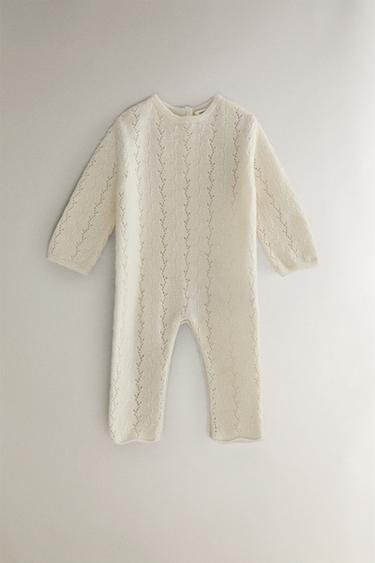 아기용 캐시미어 롬퍼 수트 - Zara 스크래치 화이트