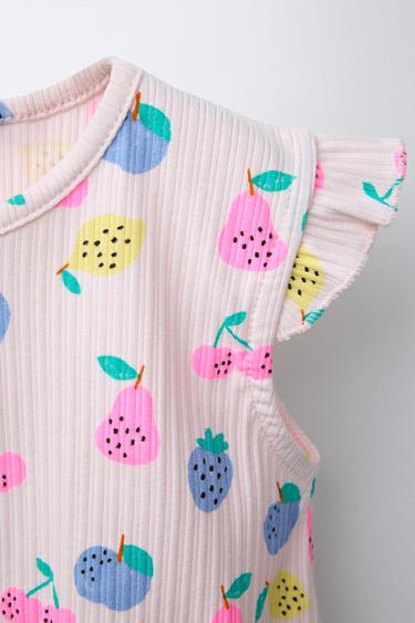T-SHIRT CÔTELÉ IMPRIMÉ NŒUD - Rose clair de Zara - Image 2